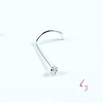 Piercing Nostril Nariz Prata Legítima 925 ZIrcônia 1mm Brilhante - VISUJÓIAS