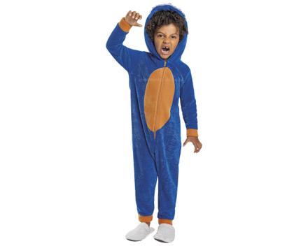 Macacão Pijama Infantil Fantasia Sonic Azul - Frete Grátis