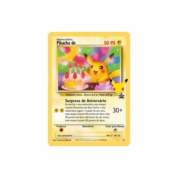 Pikachu Tcg Carta Foil Holográfica Edição Especial Aniversário 25