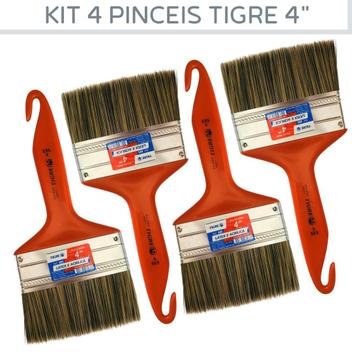 Pincel Para Pintura Tigre 4" Kit C/4un Trincha Profissional de Pintar ...