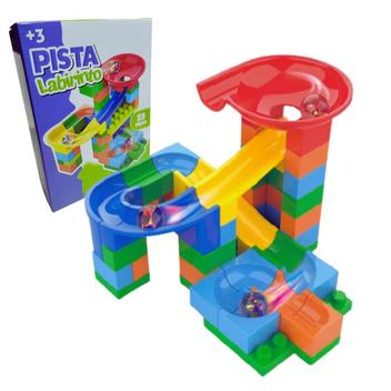 Pista de Bolinhas de Gude Labirinto 59 peças Blocos de Montar Brinquedo ...