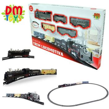 Locomotiva Trem Grande Trilhos 5 Vagões Brinquedo Infantil - DM Toys - Trem  de Brinquedo - Magazine Luiza