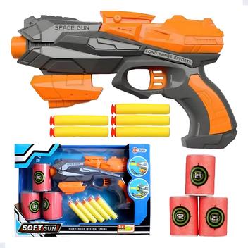 Pistola Atiradora de Dardos de Espuma Soft Gun com Alvo Diversão Segura ...