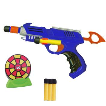 Pistola Lança Dardos Mini Uzi Azul Arminha Brinquedo Gun