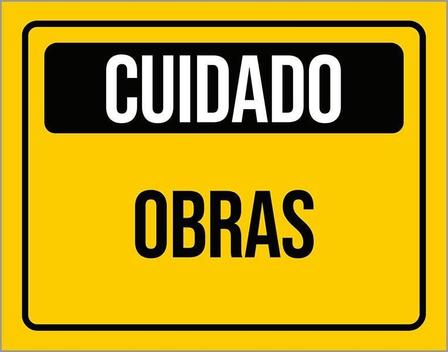 Placa Atenção Cuidado Sinalização Obras 18X23 - Sinalizo - Placa de ...