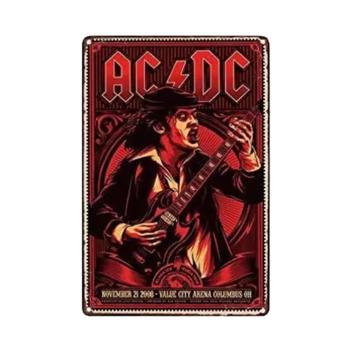 Placa De Lata Vintage Ac Dc Heavy Metal Rock Band Música Para Casa ...