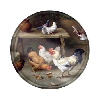 Targa in metallo con gallo e gallina, poster vintage per bar