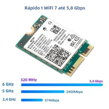 Placa de Rede Wireless Intel AX200 WiFi 7 Bluetooth 5.4 - NGFF para ...