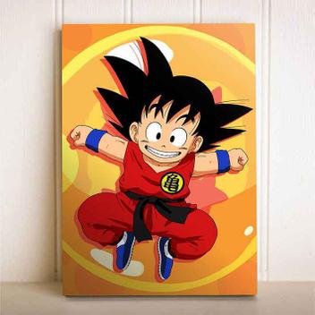 Placa Decorativa Goku criança e Goku adulto - Dragon Ball anime 20x30