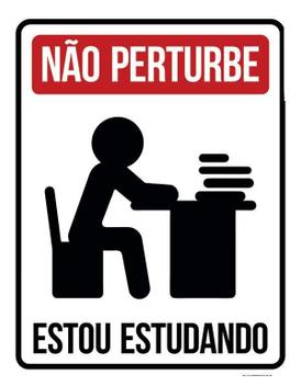 Placa Decorativa - Não Perturbe Estou Estudando 36X46 - Sinalizo ...