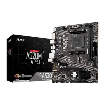 Placa-Mãe MSI A520M-A PRO para AMD AM4, mATX, DDR4, Preto - A520M-A PRO R$ 259 -Cupom: CupomSECRETO -Somente no APP Magalu https://www.magazinevoce.com.br/jumpperstore/placa-mae-msi-a520m-a-pro-amd-