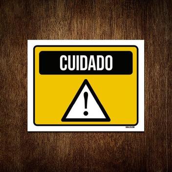 Placa Sinalização Cuidado Atenção 36x46 - Sinalizo - Placa de ...