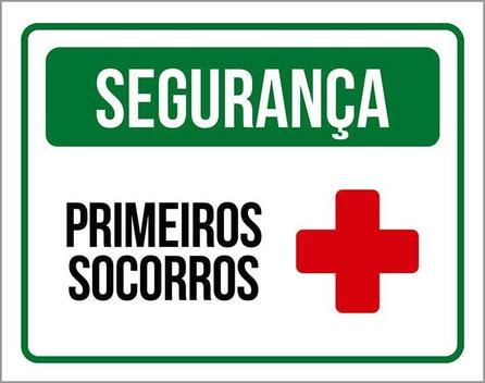 Placa Sinalização Segurança Primeiro Socorros 27X35 - Sinalizo - Placa