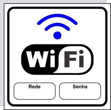 Placa Sinalização Wifi 15x15cm Lugar P/ Colocar Senha E Rede - Royal ...