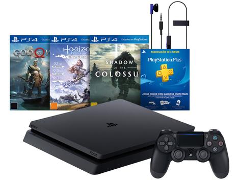 Playstation 4 Sony Hits Bundle 3, 1TB, 1 Controle, 3 Jogos Físicos - 2 ANOS  garantia - JF GAMES