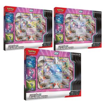 Pokemon 3x Box Coleção Ex Lendas Azuis Dialga, Kyogre e Xerneas