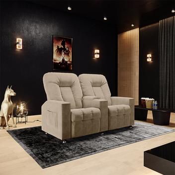 Poltrona Reclinável 2 Lugares para Sala de Cinema Arsenal Suede