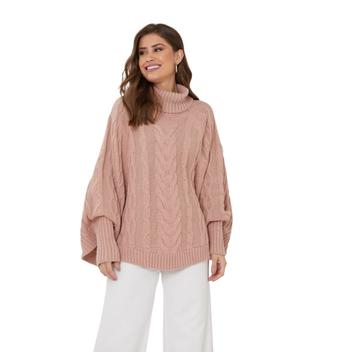 Poncho Capa Pelerine Xale Feminino de Tricot Grosso Elegante