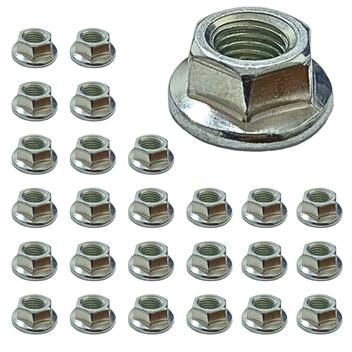 Porca Sext Flangeada M12 Fio 1,75 CH18 Rosca Grossa MA 100Un