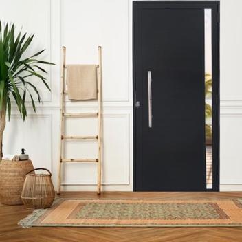 Porta Lambril de Alumínio 210 x 90cm com Puxador e Vidro Linha