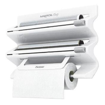 Porta Rolos Maxroll Cheff Triplo 3 em 1 com Cortador - BRANCO