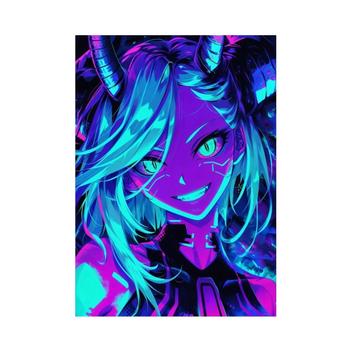 Pôster De Lona Com Arte De Parede De Anime Dark Kawaii Devil Goddess