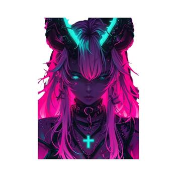 Pôster De Lona Com Arte De Parede De Anime Dark Kawaii Devil Goddess