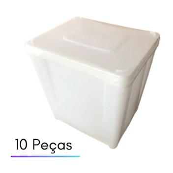 Pote Hermético Plastico 10 Lts - Kit 10 Peças - Nova Pack - Pote ...