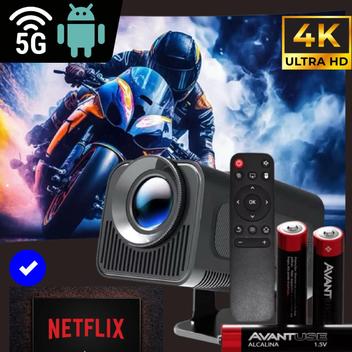 Projetor Android 13 HY320 4K Portátil HDMI USB Bluetooth WiFi Full HD ...