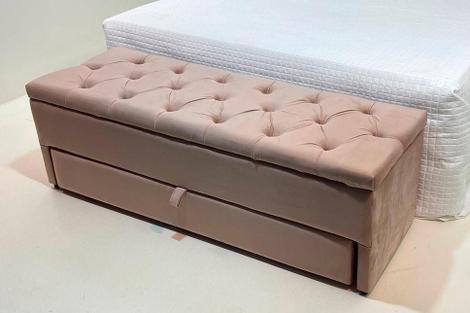 Puf Ba Queen Com Gaveta 160x50x45cm Cor Rosa J M veis Ba puf-ba-queen-com-gaveta-160x50x45cm-cor-rosa-j-m-veis-ba