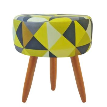 Puff decorativo redondo com pés palito-Triangûlo amarelo - GAT MAGAZINE ...