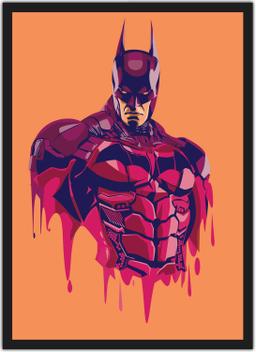 Quadro Decorativo Batman Desenho Heróis Geek Salas Quartos Com Moldura