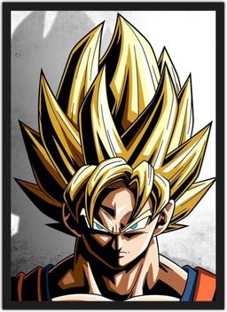 Pequeno personagem de desenho animado goku com desenho de