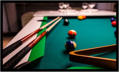 Quadro Bar Jogo Sinuca Bilhar Taco Bola Snooker Esporte