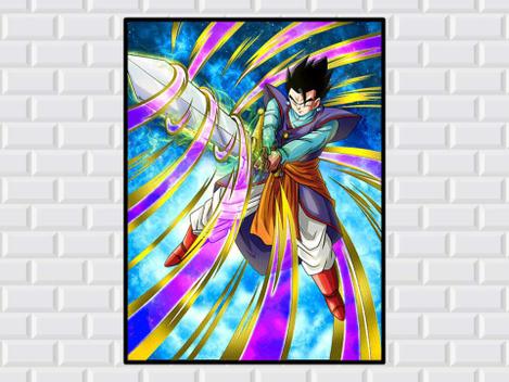 Quadro Dragon Ball Z Gohan Super Sayajin 2 Moldur E Vidro A3