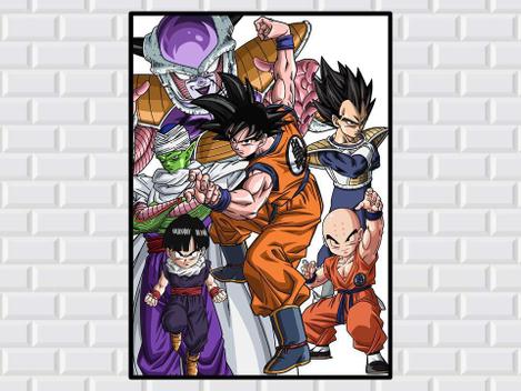 Quadro Decorativo Dragon Ball Freeza Desenho Com Moldura