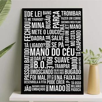 Quadro Gírias De Sp Branco Vermelho Preto 45X34Cm Branca no Shoptime