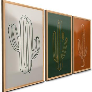 Kit Quadros Placas Decorativos Moderno Retro Desenhos Cactos Verdes  Fofinhos - Clic Store - Quadro Decorativo - Magazine Luiza