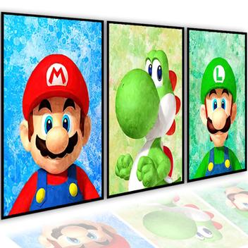 Quadro Decorativo Jogo Super Mario Yoshi 3 Peças M2 - Quadro Decorativo -  Magazine Luiza