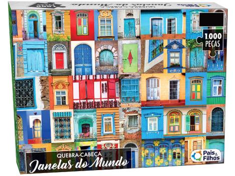 Jogo Quebra Cabeça Arte Janelas Do Mundo Puzzle 1000 Peças - Pais