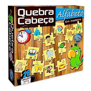 Jogo Quebra-Cabeça em Madeira: Alfabeto - 26 Peças Pais & Filhos