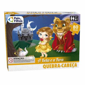 Quebra Cabeça Infantil A Bela e A Fera Puzzle Jogo Educativo 80 Peças  Brinquedo Pais e Filhos + 4 Anos - Quebra Cabeça - Magazine Luiza