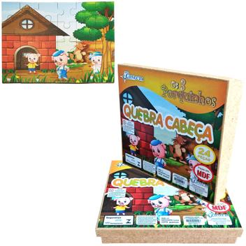 Jogo Quebra-cabeça - 24 peças em madeira - 3 porquinhos - Aquarela  brinquedos - Quebra-Cabeça - Magazine Luiza
