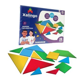 Quebra cabeça tangram 28 peças em madeira - Ciabrink entrega delivery rápido