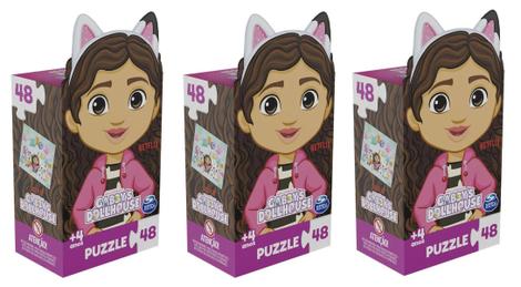 QUEBRA CABEÇA PUZZLE GABBYS DOLLHOUSE 48PÇS GROW - CX C/3un - Quebra ...