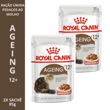 Ração Royal Canin Sachê Ageing 12 para Gatos Idosos 85g Nutrição ...