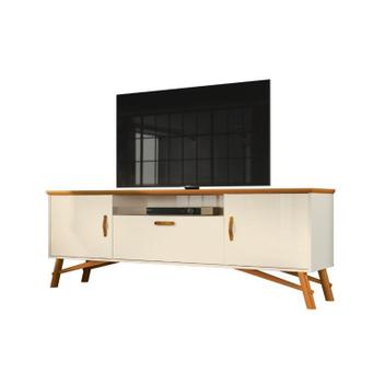 Rack / Bancada FEL Modelo Retrô com Pés em Madeira Maciça Porta Central ...