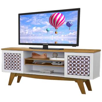 Rack Beatriz para TV até 65 Polegadas 2 Portas Rud Rack Cor Mel Branco ...