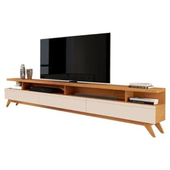 Rack Grande 2,20m para Sala de TV 70" Pés de Madeira Vivare Wood Giga ...