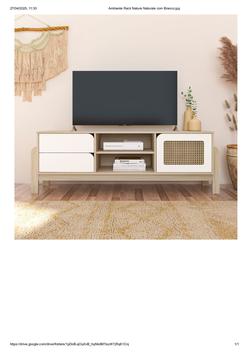 Rack NatureRack para Tv até 60 Nature Naturale/branco Artely - Rack ...